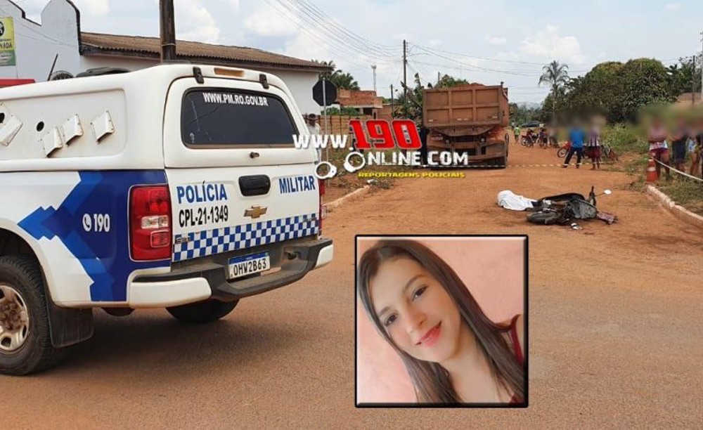 Em Rondônia, mulher de 30 anos morre após colidir Honda Biz com caminhão caçamba